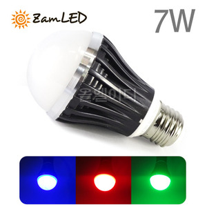 잼 컬러 LED 전구 7W(적색,청색,녹색)/ LED램프/장식전구/인테리어전구/LED조명/백열전구 삼파장대체용/가정용전구